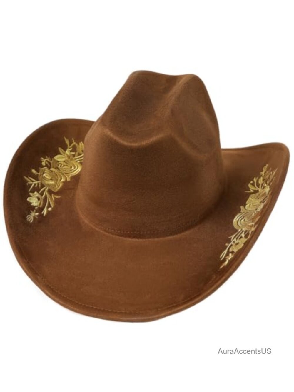 Felt Cowboy Hat with Chin Strap Unisex Rolled Up Western Caps